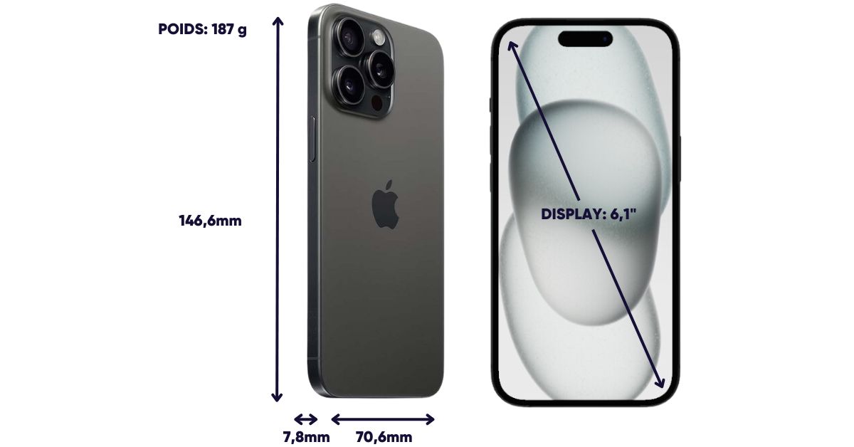 Dimensioni e peso iPhone 15 Pro
